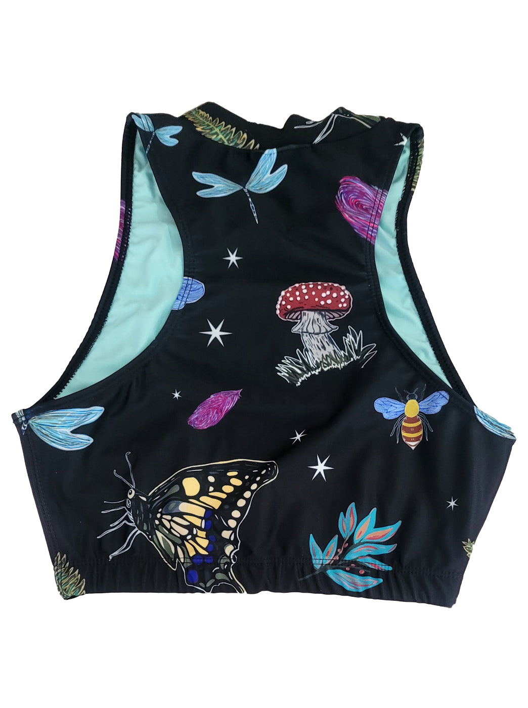 BIKINI TOP DEPORTIVO - NEGRO INSECTOS