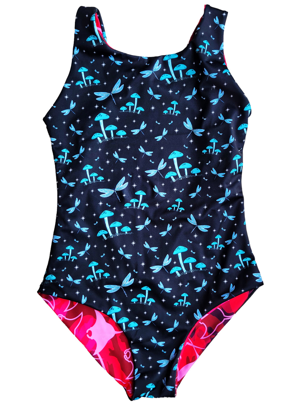 FUNJI GARDEN TO PINK STINGRAY SWIMSUIT - REVERSIBLE 