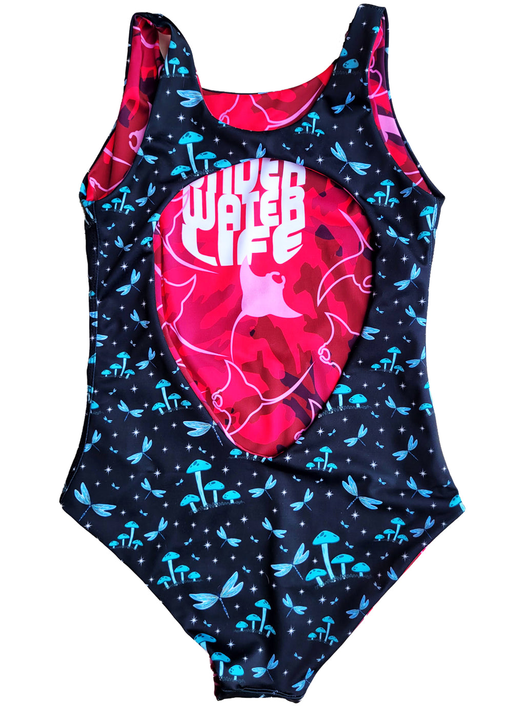FUNJI GARDEN TO PINK STINGRAY SWIMSUIT - REVERSIBLE 