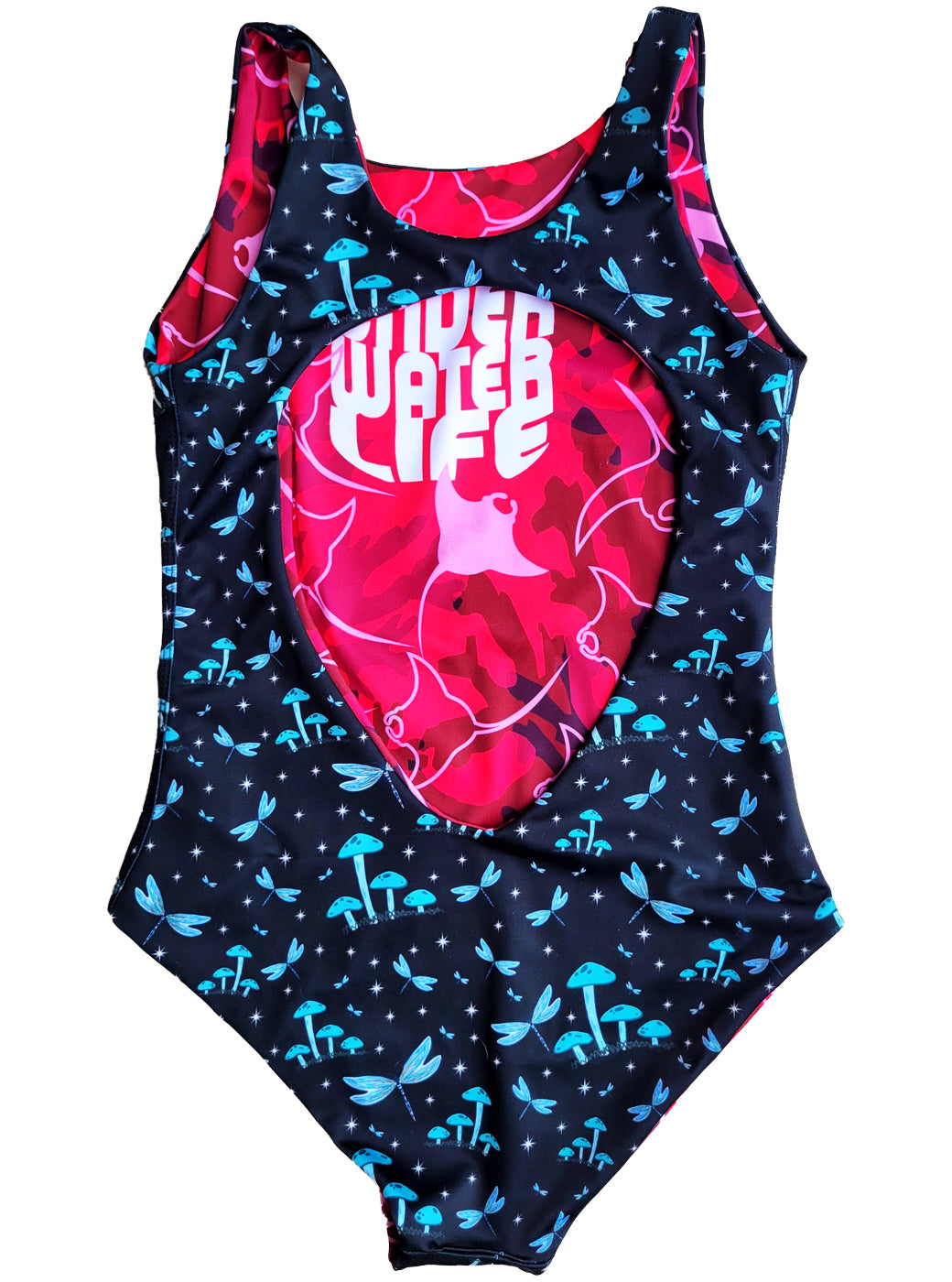 FUNJI GARDEN TO PINK STINGRAY SWIMSUIT - REVERSIBLE 