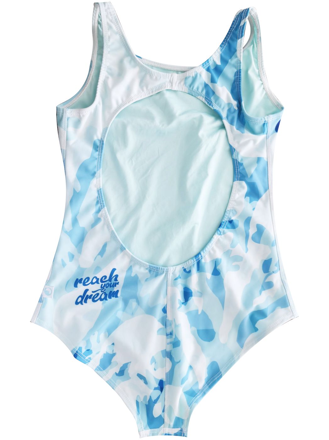 SWIMSUIT - MARINE CORAL LIGHT BLUE - UNDER WATER LIFE - OVAL BACK
