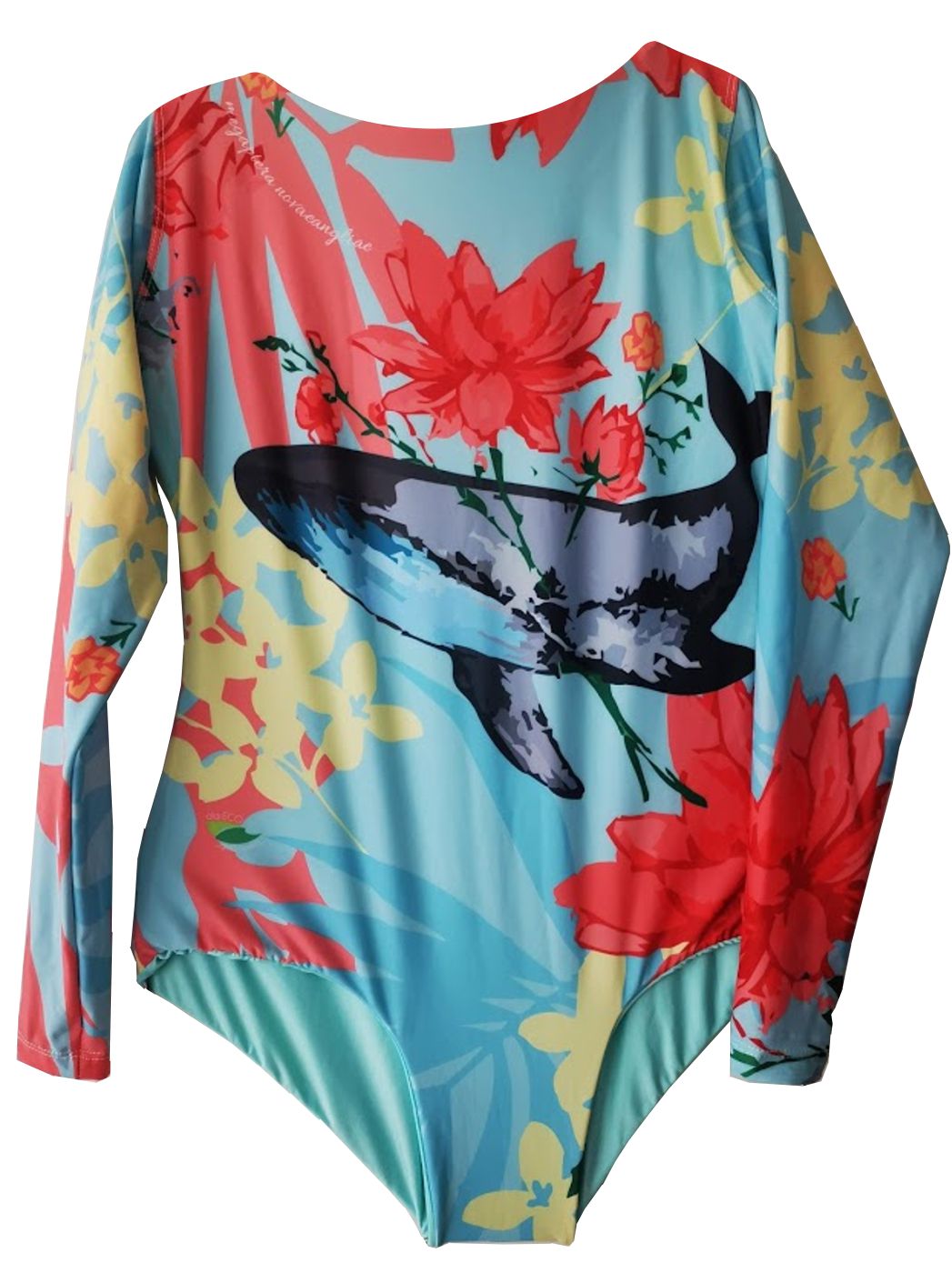 LONG SLEEVE SWIMSUIT - TROPICAL WHALE